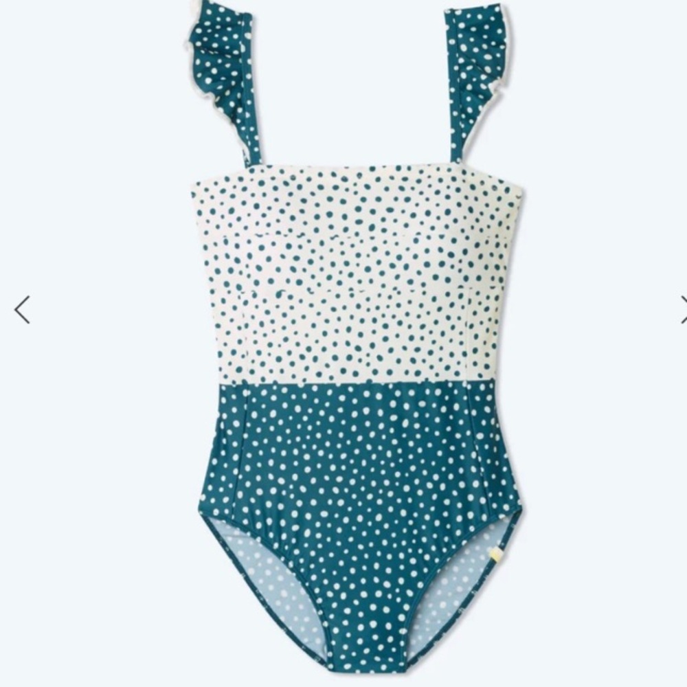 Summersalt One Piece Swimsuit The Ruffle Oasis On The Dot in Seaweed Size 10